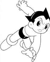 coloriage astro boy tombe